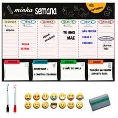 Planner De Parede Magnético Quadro Lousa Planejador Mensal / Planejamento Semanal Planner 40x60 metal - Quadro Agenda