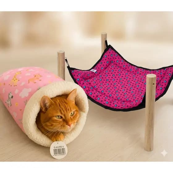 Kit Caminha Gato Toca Iglu Grande + Rede De Cadeira Suspensa