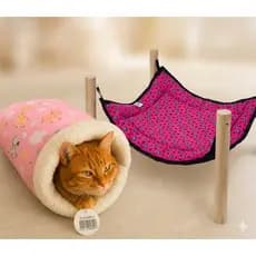Kit Caminha Gato Toca Iglu Grande + Rede De Cadeira Suspensa