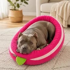 Cama Pet Fruta Fofinha Para Cães e Gatos | Pelúcia Macia, Confortável e Decorativa