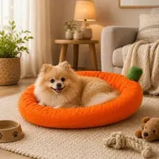 Cama Pet Frutinhas Para Cachorro e Gato | Caminha Fofinha de Pelúcia Banana, Abacate, Cenoura, Pitaya e Berinjela