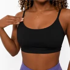 Top alcinha preto para Academia Treino top Feminino de tecido fruity confortável e macio