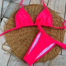 Biquini de Fita Ideal para Marquinha Rosa Neon