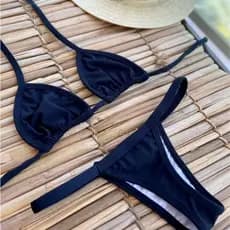 Biquini de fita Preto Ideal para o Bronze Verão Piscina Marquinha
