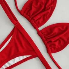 Biquíni de Fita Marquinha de Bronze Perfeita Verão vermelho biquini feminina