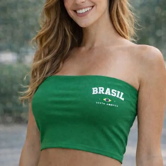 Top Faixa do Brasil Feminino Sem Alça