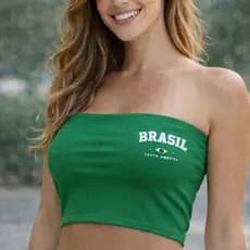 Top Faixa do Brasil Feminino Sem Alça