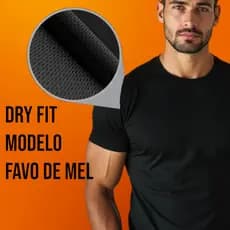 Camiseta Básica Dry Fit Treino Futebol Corrida Caminhada Musculação Ginástica Secagem Rápida Print Rip