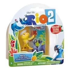 Boneco Nico Passarinho Amarelo do Filme Rio 2 Com adesivos  6cm Colecionável Sunny