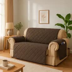 Protetor De Sofá Para Sofa De 3 Lugares Total Proteção Capa Com Bolso Lateral Para Guarda Objetos