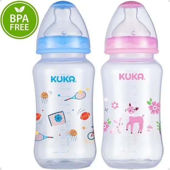 Mamadeira Kuka Big Ortodôntica 330ml menino menina promoção Bico silicone BPA Free Anatômico