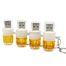Especial Modelo Caneca De Cerveja pendrive USB flash drive 128GBbeer Vidro 1GB Gb 32 16 8gb 64gb memory stick pen 2.0