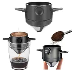 Mini Filtro De Café Chá Coador De Café Reutilizável Portátil Inox