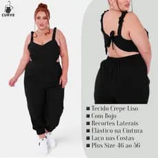 Macacão Plus Size Feminino Longo Macacão Soltinho Feminino Macacão Comprido Feminino Calça Jogger