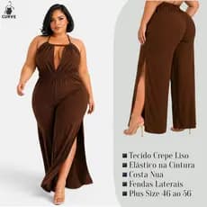 Macacão Plus Size Feminino Longo Macacão Alfaiataria Feminino Elegante Macacão Social Feminino Macacão Costa Nua