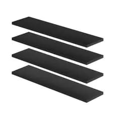 Kit 4 Prateleiras Nicho MDF 60x10 cm com Suporte Invisível - Branco ou Preto