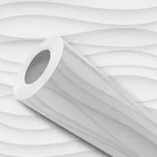 Papel de Parede Adesivo Resistente Ondulado Efeito 3d Branco Fácil Aplicação