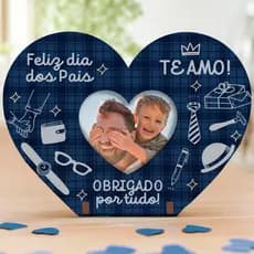 Porta Retrato Coração Dia dos Pais Te Amo! MDF Decoração para Eventos  - Kit de 50 unidades