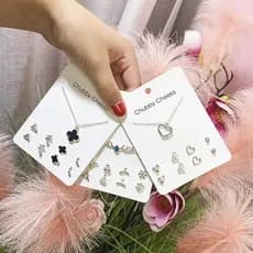 (925 Prata) Brincos Femininos Coreanos / Joias Versátils Jóias De Colar De Moda
