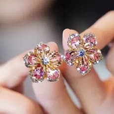 【Agulha em Prata de Lei S925】Brincos de Cristal de Luxo para Mulheres – Zircônia Vintage, Flor de Natal e Floco de Neve