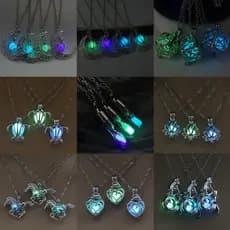 Europeu E Americano Luminoso Simples Amor Lua Masculino Feminino Colar Moda Geométrica Casal Pingente