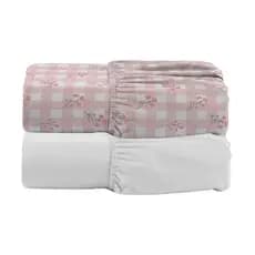 Kit 2 Lençol Berço Desmontável Portátil Chiqueirinho Estampado/Liso Elástico Avulso 400 Fios