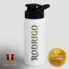 Garrafa Alumínio 650ml PERSONALIZADA com Nome Gravação Laser Squeeze Premium
