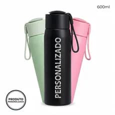 Squeeze 600ml Alumínio Personalizado Nome Laser Garrafa Fosca Escolar Academia Trabalho