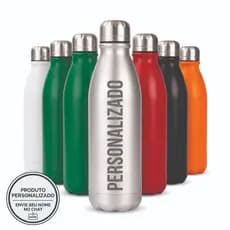 Garrafa Personalizada Squeeze Alumínio Premium Com Tampa Rosqueável - 400ml 550ml 750ml