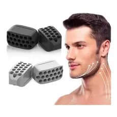 Mordedor Jawrsize Jawline Exercitador Modelador Mandíbula - Kit Par Cinza + Par Preto