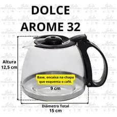 Jarra Para Cafeteira Dolce Arome Mondial 32 Xícaras C-32 VIDRO SUPER RESISTENTE