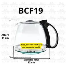 Vidro Resistente E Reforçado Jarra Para Cafeteira BCF19 Britânia - Preta