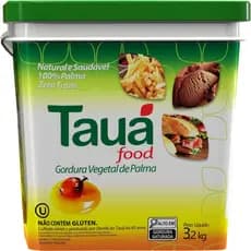 Gordura Vegetal De Palma Tauá Balde 3,2kg | Zero Trans Vegana Kosher Confeitaria Fritura Sorvete