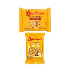 Biscoito Bolacha Bauducco 21 Sachês Sabores Sortidos - Cream Cracker e Banana com Canela