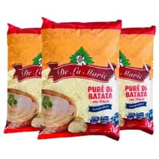 Kit 3 Purê De Batata Vegano Em Flocos 1kg De La Marie | Sem Glúten Sem Lactose Mix Pronto Premium