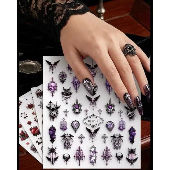 Adesivos de Unha Y2K- GÓTICO- COBRA- ESTILO GRINGA- NAIL ART