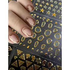 Adesivos para unhas Dourados/Pratas  3D- Nail art designer - unhas decoradas
