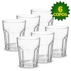 Jogo De Copos Vidro Suco Água Refri Vidro Reforçado