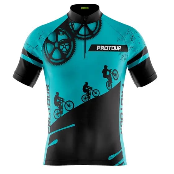 Camiseta Ciclismo Masculina Dryfit Proteção UV Bike MTB Speed Respeite o Ciclista Azul