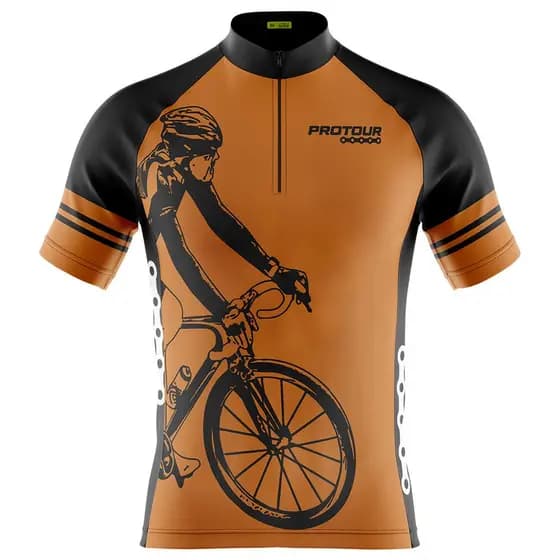 Camisa Ciclismo Camiseta Ciclista Roupa de Ciclismo Masculina Manga Curta Masculina Bike Laranja Protecao UV+50