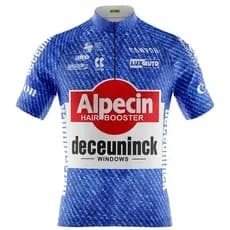 Camisa Ciclismo Camiseta Roupa de Ciclismo Ciclista Masculina Pro Tour Alpecin Azul Com Bolsos Uv 50+