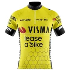 Camiseta Ciclismo Masculina Dryfit Proteção UV Bike MTB Speed Jumbo Visma Amarela