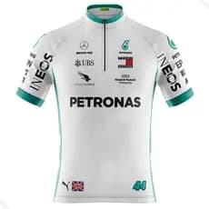 Camiseta Ciclismo Masculina Dryfit Proteção UV Bike MTB Speed Manga Curta Petronas Branca