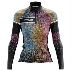 Camisa Ciclismo Mountain bike Feminina Pro Tour Glitter dry fit protecao uv + 50