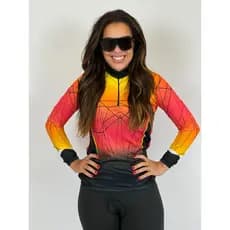 Camisa Ciclismo Mountain bike Feminina Pro Tour Por do Sol dry fit protecao uv+50