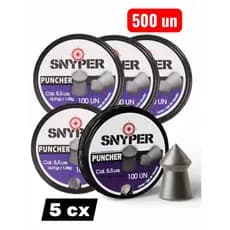Kit 5 cx Chumbinho SNYPER Puncher 5.5mm  - 500 un