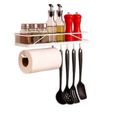Suporte de Tempero Organizador de Cozinha Suspenso de Parede Multiuso Porta Condimento Utensilios de Cozinha com Gancho