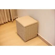 PUFF BAÚ ORGANIZADOR COM ASSENTO ESTOFADO EM SUEDE 55 LITROS 40X35X45