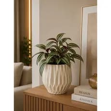 Vaso de Planta Decoração Origami P 22X20 Jateado Moderno Mesa Aparador