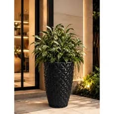 VASO COLUNA REDONDA DIAMANTE COM PRATO 42X35 LUXO